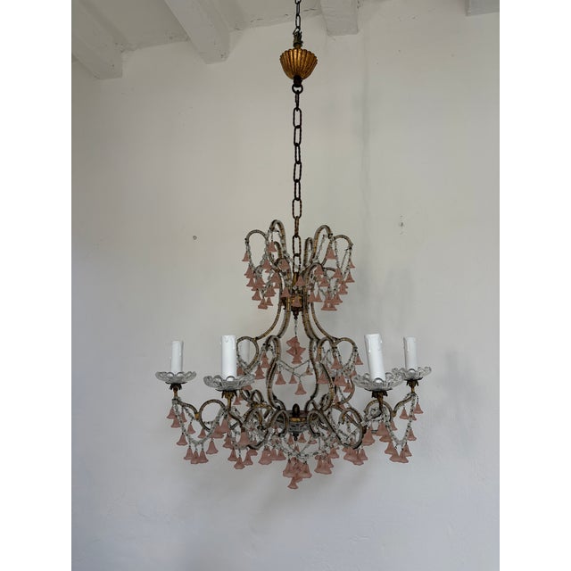 Housing six lights sitting in rare crystal bobeches. Will be rewired with certified UL US sockets for the USA and...