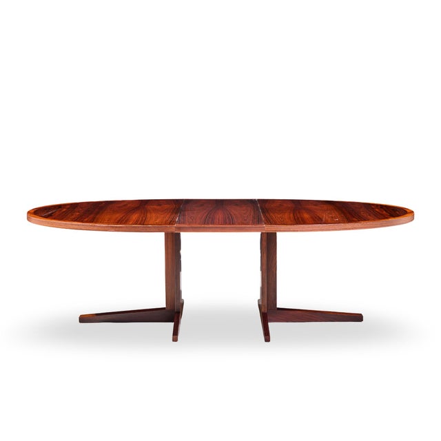 John Mortensen for Heltborg Møbler Mid Century Danish Rosewood Expanding Dining Table With 2 Leaves For Sale - Image 10 of 13