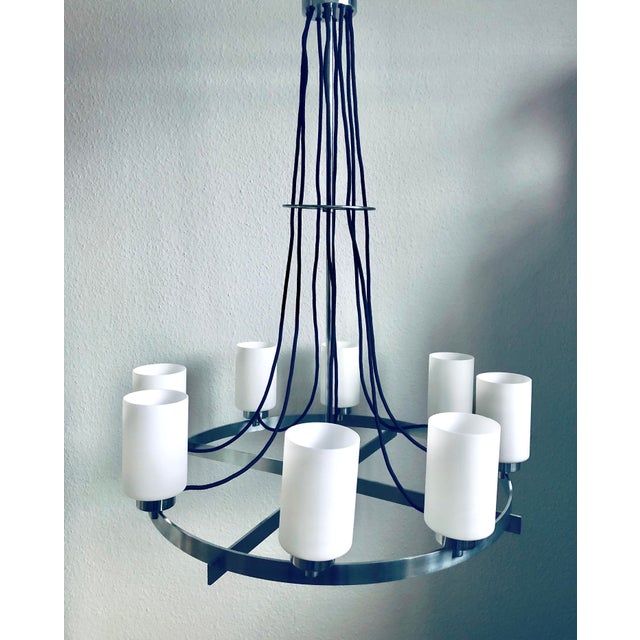 Silver Vintage 8-Light Chandelier, 1970s For Sale - Image 8 of 16