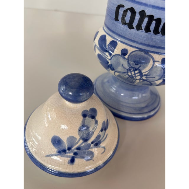 French Vintage French Camomille Apothecary Jar For Sale - Image 3 of 9