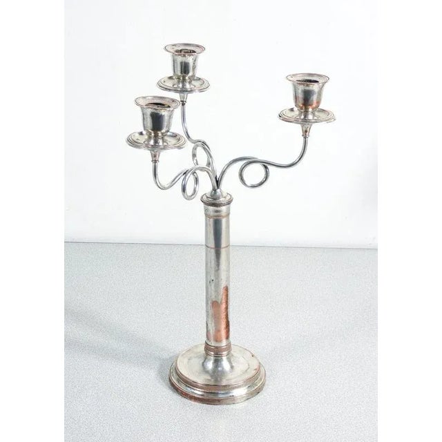 Pair of silver-plated copper candelabra - doublé origin france period early 19th century material silver-plated copper,...