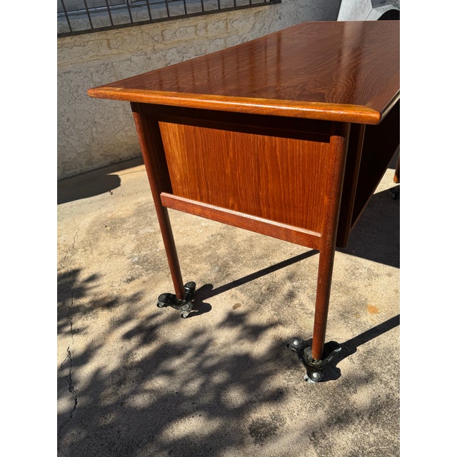 Wood 1960s Danish Teak Desk by Gunnar Nielsen Tibergaard For Sale - Image 7 of 9