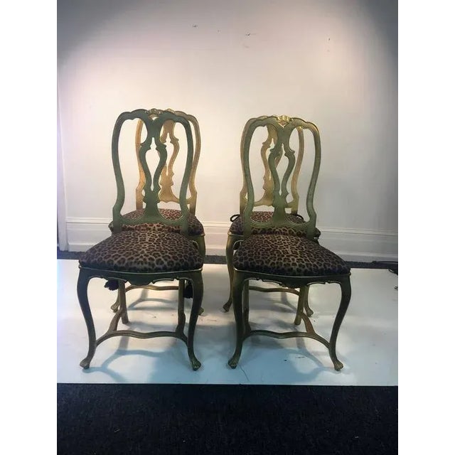 Mid-Century Modern Arthur Court Gilded Tiger Lily Dining Table & Chairs - Set of 5 For Sale - Image 3 of 5