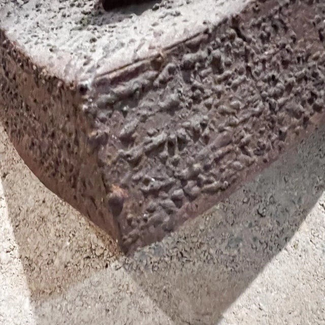 Black 1990s Ceremonial Metal Mask Iron Heart Modern Cubist Design For Sale - Image 8 of 11