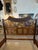 Vintage Bamboo Rattan Pagoda Queen Size Bed Headboard Footboard Frame Set For Sale In West Palm - Image 6 of 12