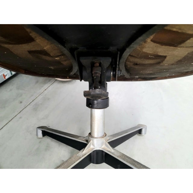 Mid-Century Modern Diamond Quilted Vinyl Lounge Chair & Ottoman For Sale - Image 4 of 8