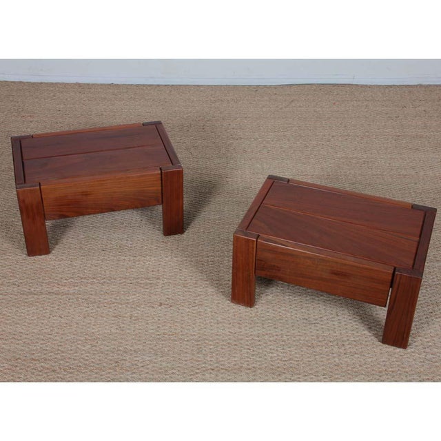 Elm Bedside Tables from Maison Regain, 1970, Set of 2 For Sale - Image 3 of 7