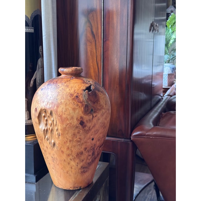 Estate Enrico Burl Wood Vase For Sale - Image 9 of 9