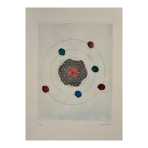 Eugenio Carmi, Italian Abstract Aquatint Collage Lithograph Print Eugenio Carmi 80s Memphis Era, 1988