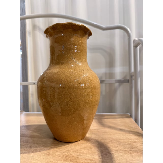 Late 20th Century American Contemporary Studio Pottery Vase | =c B Craven Tobacco Road | Stoneware Crackle Glaze For Sale - Image 4 of 4