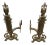 1930s Greek Key Brass Andirons - a Pair For Sale