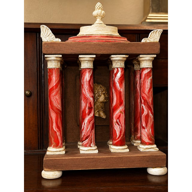 1950s Grand Tour Architectural Capriccio Executed in the Italian Neoclassical Manner With Double Imperial Cameo For Sale - Image 5 of 10