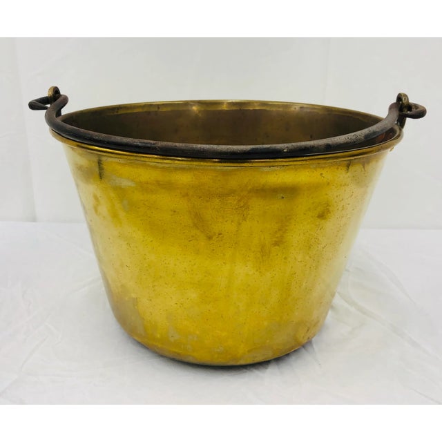 Brass Antique Brass & Iron Pot For Sale - Image 8 of 8