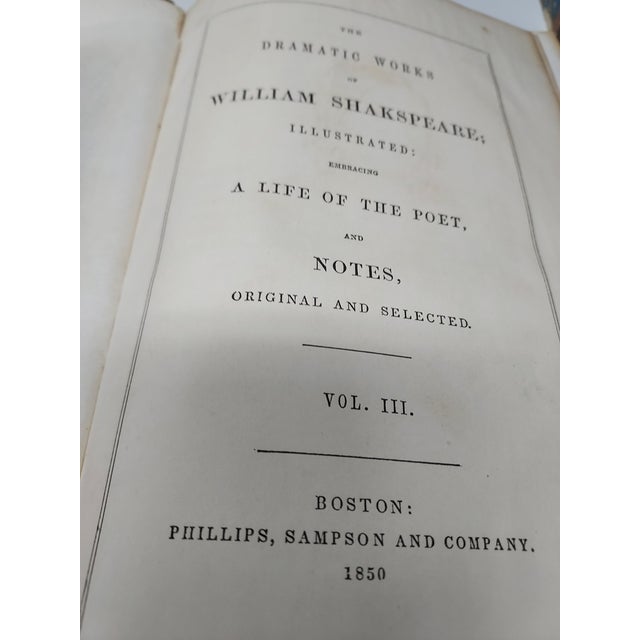 Shakespeare Complete Works Eight Volumes Published Boston Phillips Sampson & Co. 1850 For Sale - Image 10 of 12