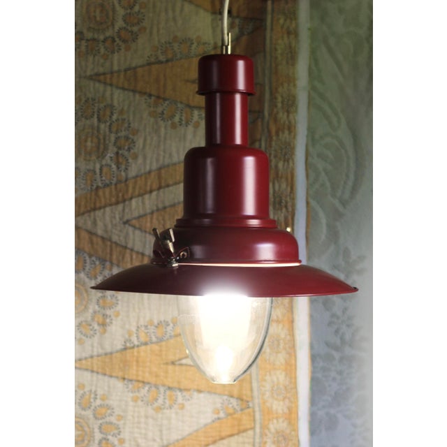 1990s Red Nautical Lamp - Fisherman Light Fixture For Sale - Image 4 of 10
