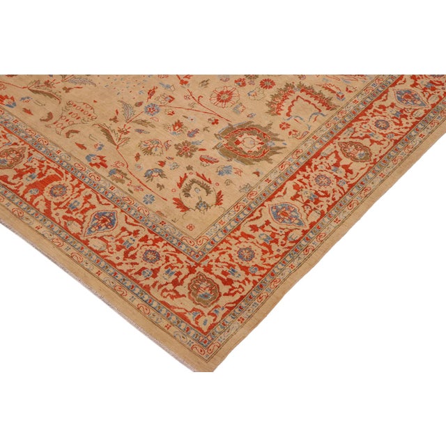 Bohemien Ziegler Tan Rust Hand-Knotted Wool Rug - 9'0'' X 11'9'' For Sale - Image 4 of 8