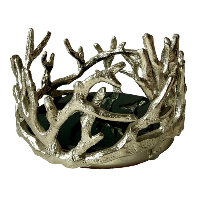 Michael Aram Wine Bottle Coaster Ocean Reef Aluminum Holloware For Sale