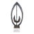 Brutalist Possibly Welded Steel Abstract Sculpture Candle Holder on Likely White Marble Base, 1960s Modernist Art Object. For Sale