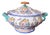 Large Italian Majolica Tureen with Hand-Painted Floral Decoration, 1970s For Sale