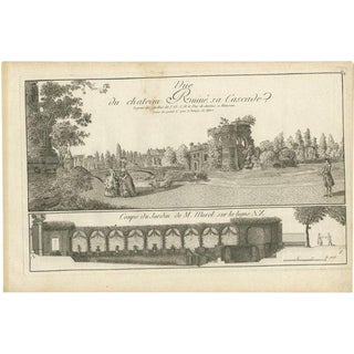 Le Rouge, Castle and Garden, 1785, Paper For Sale