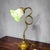 Art Nouveau Whiplash Curve Brass Tulip and Green Glass Table Lamp, 1950s For Sale - Image 14 of 14