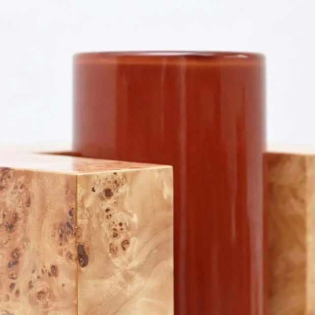 Wood and Murano Glass Vase Y from 27 Woods for Chinese Artificial Flowers by Ettore Sottsass For Sale - Image 15 of 18