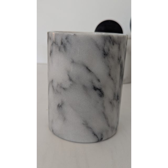 Postmodern Memphis Style Decorative Marble Canister - Set of 4 For Sale - Image 12 of 12