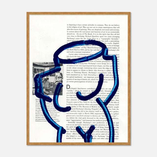 Contemporary Blue Bust 2 by Virginia Chamlee in Gold Frame, Small Art Print For Sale - Image 3 of 3