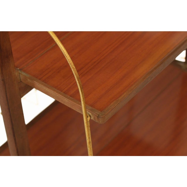 Serving Bar Cart in Wood and Brass by Marie-Françoise Mondineu for Bocado, France, 1950 For Sale - Image 4 of 14