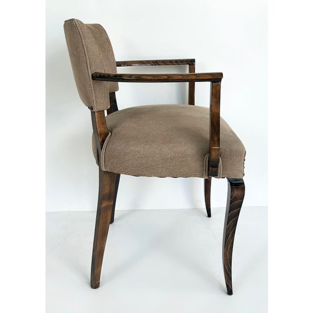 French Art Deco Beech Wood Armchairs by Jean Pascaud, Two Pairs Available C1940s For Sale In Miami - Image 6 of 14