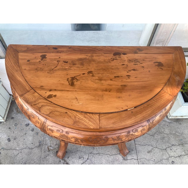Qing Dynasty Demi Lune Console-1 For Sale In Los Angeles - Image 6 of 12
