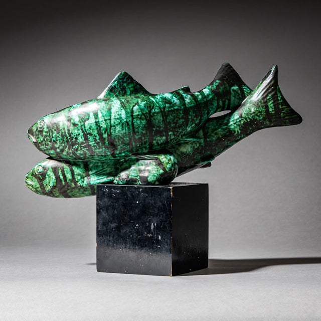 Ceramic Trout With Enameled Surface, Italy, Mid-20th Century For Sale - Image 4 of 7