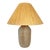 Vintage Signed Ceramic Table Lamp With Handmade Raffia Shade For Sale