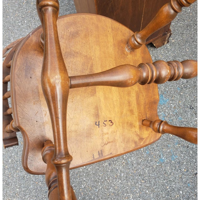 Tan 1950s Ethan Allen Baumritter Maple Comb Back Windsor Armchair For Sale - Image 8 of 11