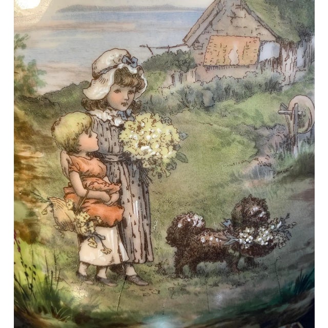 Antique Porcelain Floral and Windmill Vases Set of 3 For Sale - Image 14 of 18