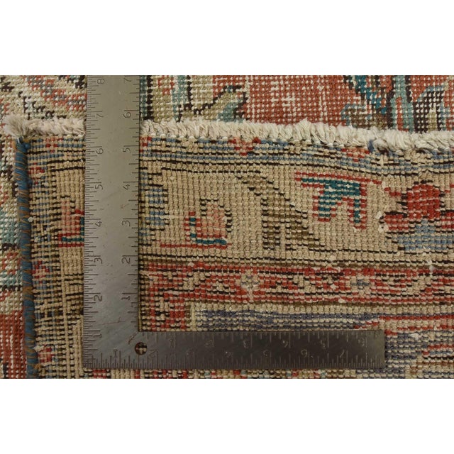 Tabriz Rug 9’9” X 12’8” Pink Wool Vintage Distressed Hand-Knotted Carpet For Sale - Image 15 of 15