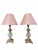 Late 20th Century Hollywood Regency Gilded Gold and Faux Crystal Lamps With Pink Lampshades- A Pair For Sale - Image 5 of 18