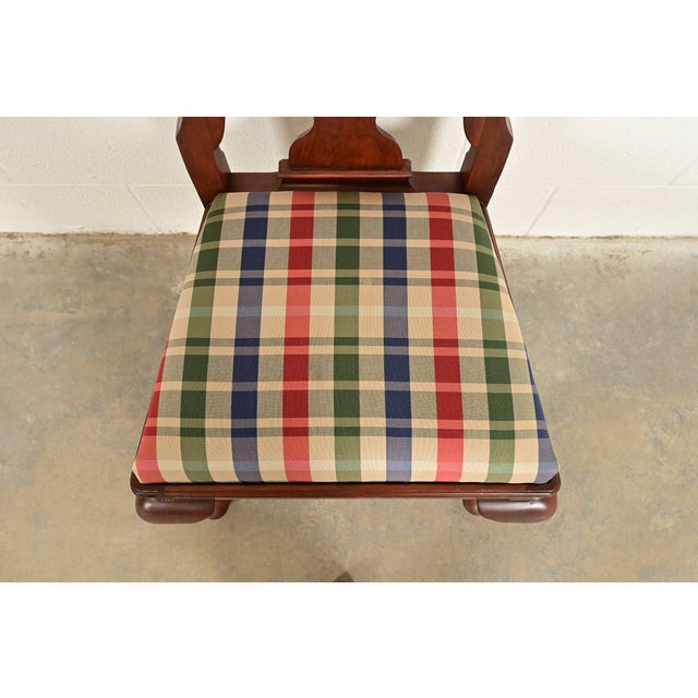 Brown Henkel Harris Queen Anne Solid Cherry Wood Dining Chairs, Set of Four For Sale - Image 8 of 14