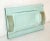 Fontana Arte Fontana Arte Glass Beveled & Gold Infused Rectangle Footed Serving Tray Italy For Sale - Image 4 of 13