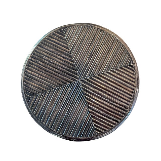 1970s Rattan Pedestal Plant Stand For Sale - Image 4 of 6