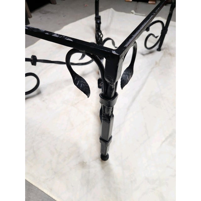 Late 20th Century Vintage Hand Made Wrought Iron and Marble Coffee Table, Beautiful Colors and Patterns For Sale - Image 5 of 17