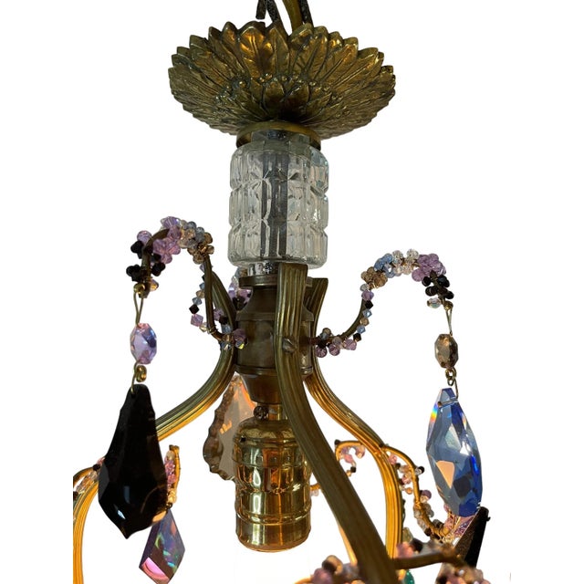 Karen Curtis’ Multi-Colored Strass Swarovski Crystal French Petite Birdcage Chandelier For Sale - Image 9 of 12