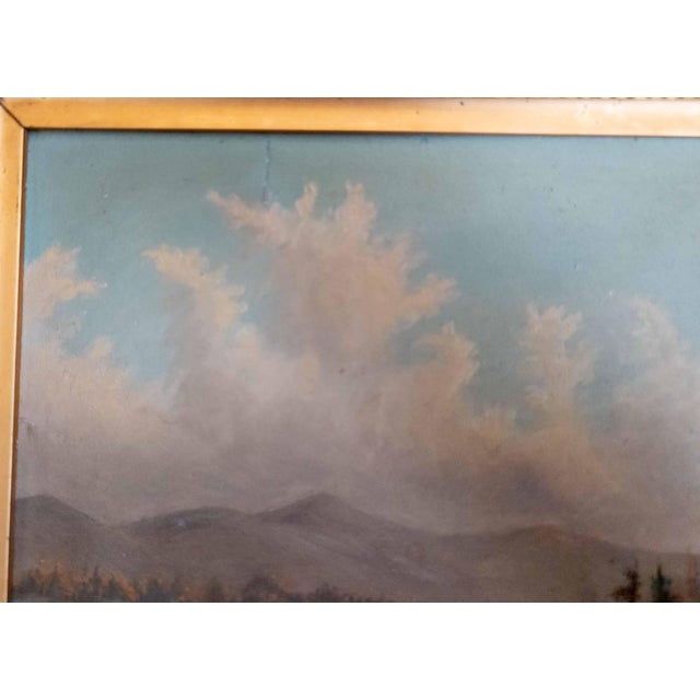 19th Century American Hudson River School Landscape Painting With Repairs For Sale - Image 10 of 18