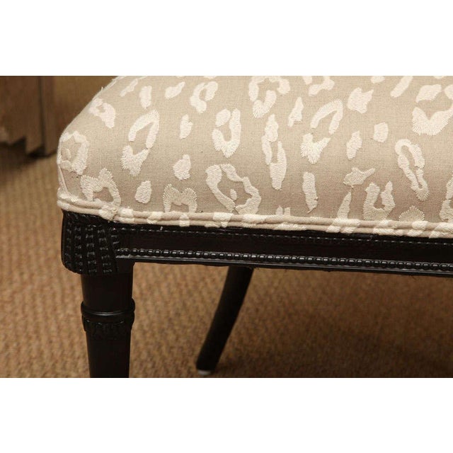 Vintage Grosfeld House Regency Side Chairs With Cream and Off White Leopard Upholstery Pair Of For Sale - Image 9 of 10