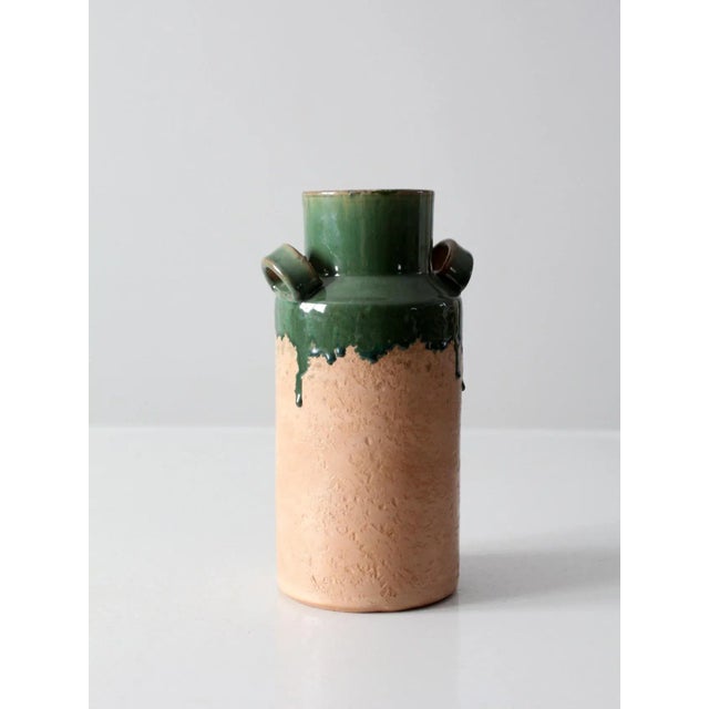 Vintage Italian Terra Cotta Drip Glaze Vase For Sale - Image 4 of 11