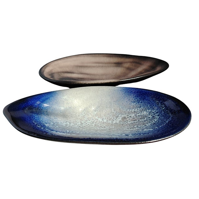 Pol Chambost Ceramic Trinket Trays by Pol Chambost, 1950s, Set of 2 For Sale - Image 4 of 7