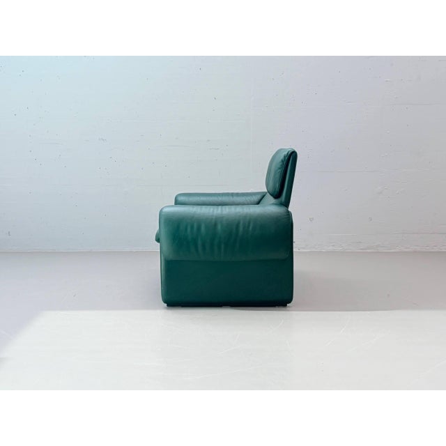 Animal Skin DS-2011 Leather Armchair in Petrol Green from de Sede, Switzerland, 1980s For Sale - Image 7 of 17