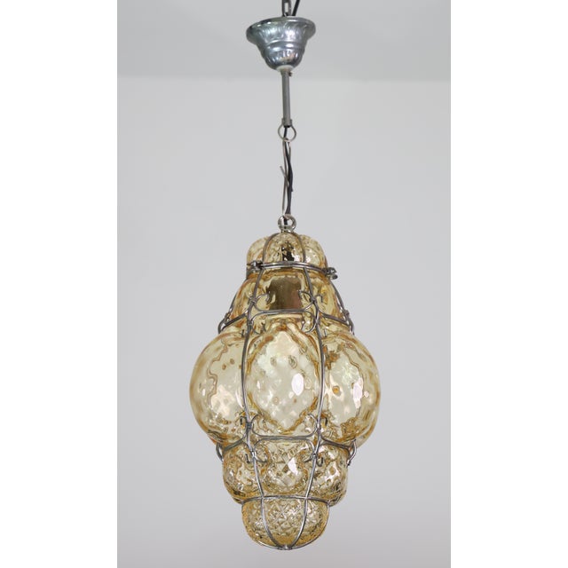 1970s Orange Colour Venetian Lantern Attributed to Seguso Murano Glass For Sale - Image 9 of 15