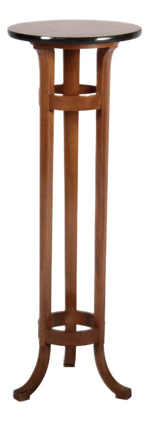 Antique Art Nouveau Cherrywood Flower Column, 1915