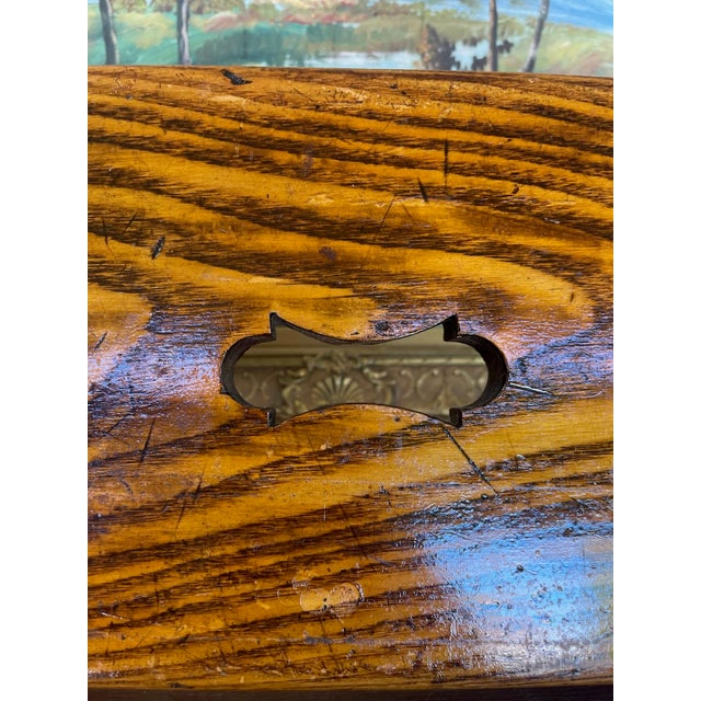 Brown 1950s Handcrafted Likely Oak Footstool With Decorative Cut-Out and Curved Legs. For Sale - Image 8 of 10